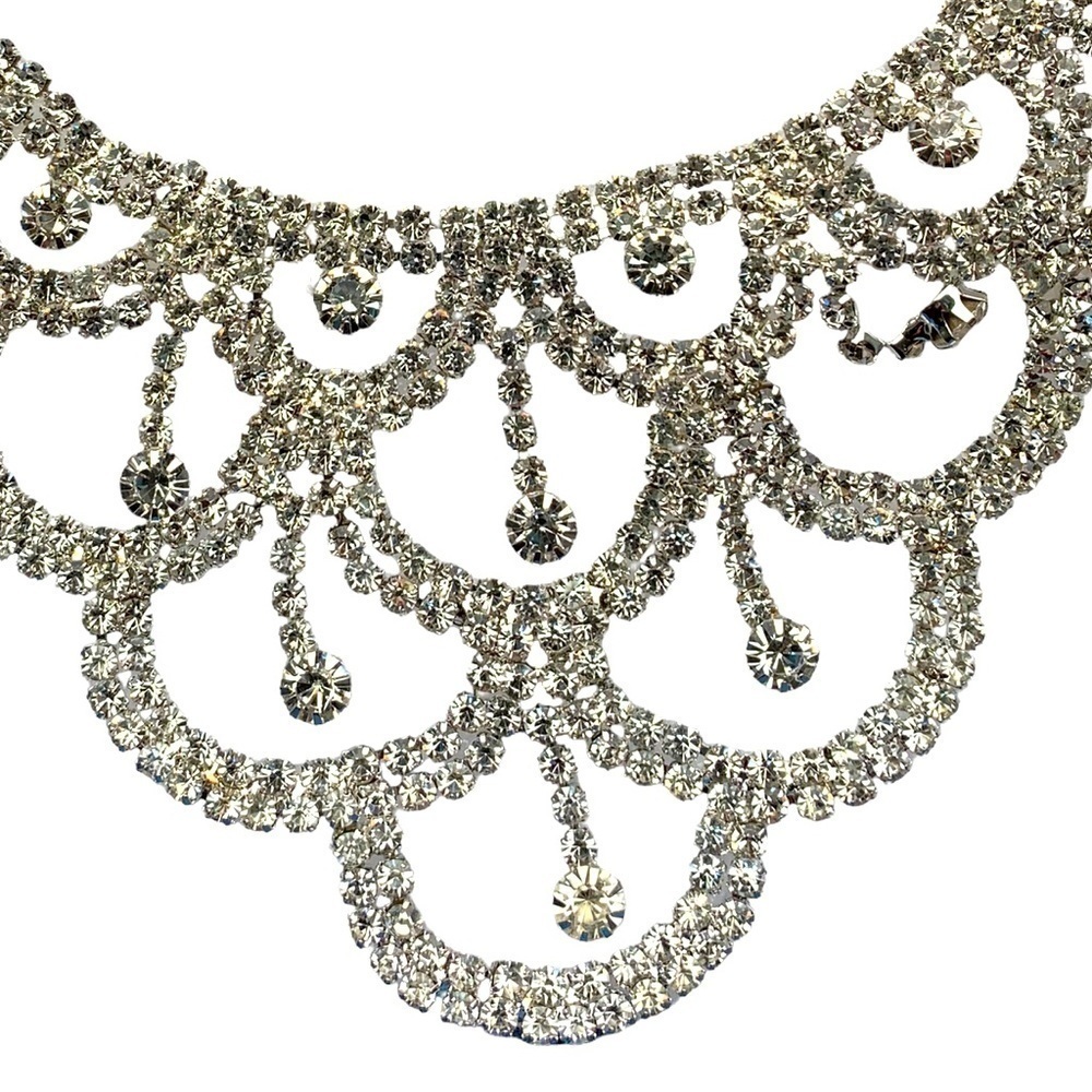 Beautiful Diamond-Like Pageant Bride Necklace and Earrings - Picture 3 of 6